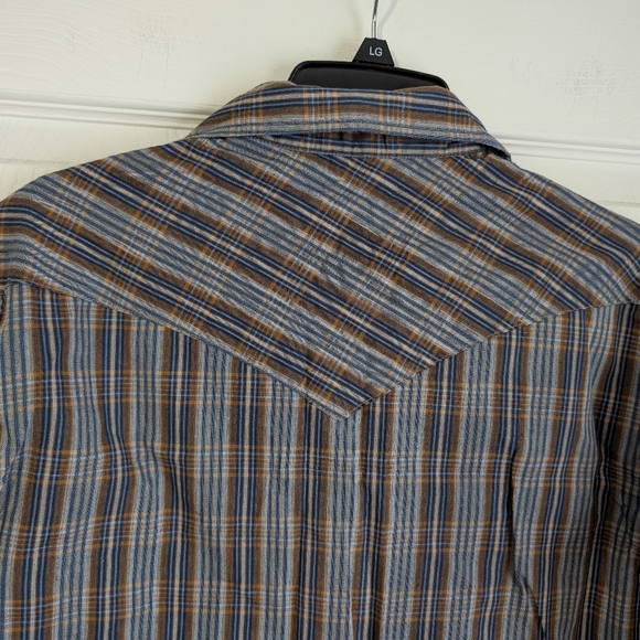 Pendleton Frontier Men's Blue Plaid Pearl Snap Shirt Size M - Picture 5 of 7